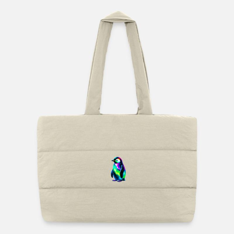 Pinguin - Puffer-Einkaufstasche - Naturweiß