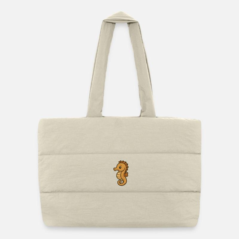Hippocampe de dessin animé mignon – Ocean Buddy Sac shopping matelassé