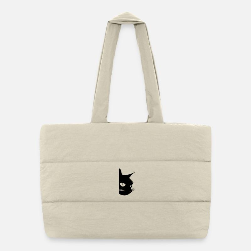 Chat noir mâle Sac shopping matelassé