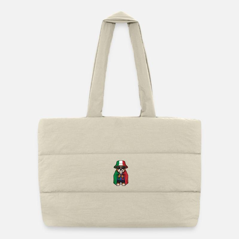 Chien de dessin animé italien Bouledogue Cool et Stylé Sac shopping matelassé