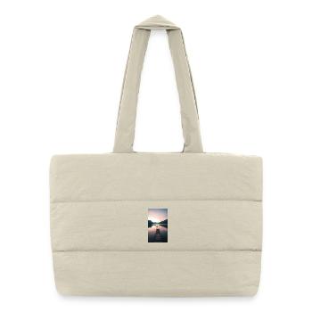 West by the lake with a pier and swans - Puffer Shopping Bag - natural - Front