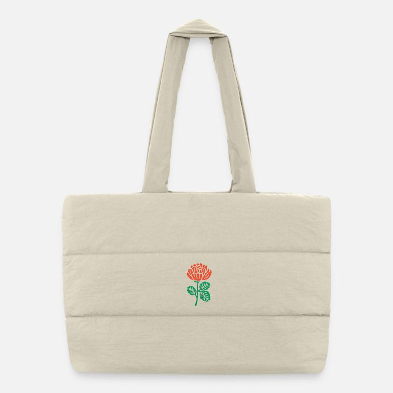 Orange Rose Illustration Sac shopping matelassé