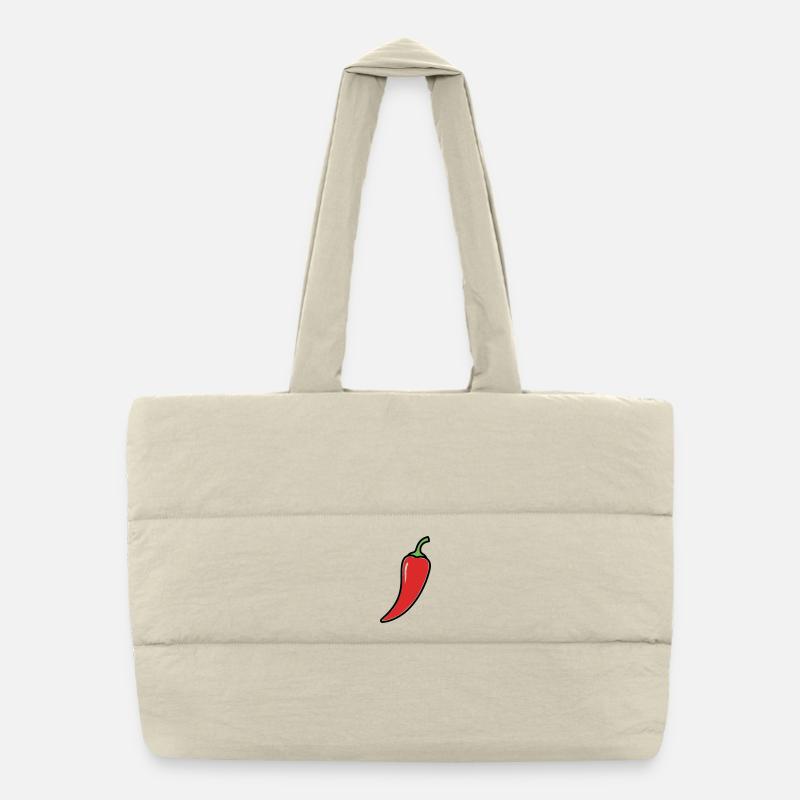 Chili Schote Scharf Comic Puffer-Einkaufstasche