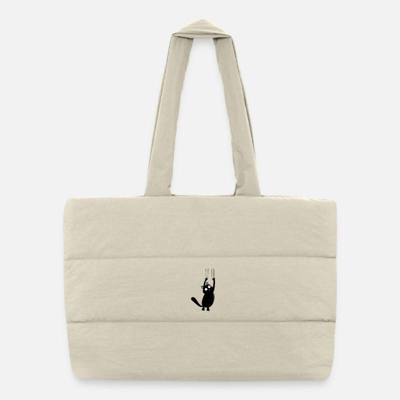 Panic Cat (Black Version) Puffer-Einkaufstasche