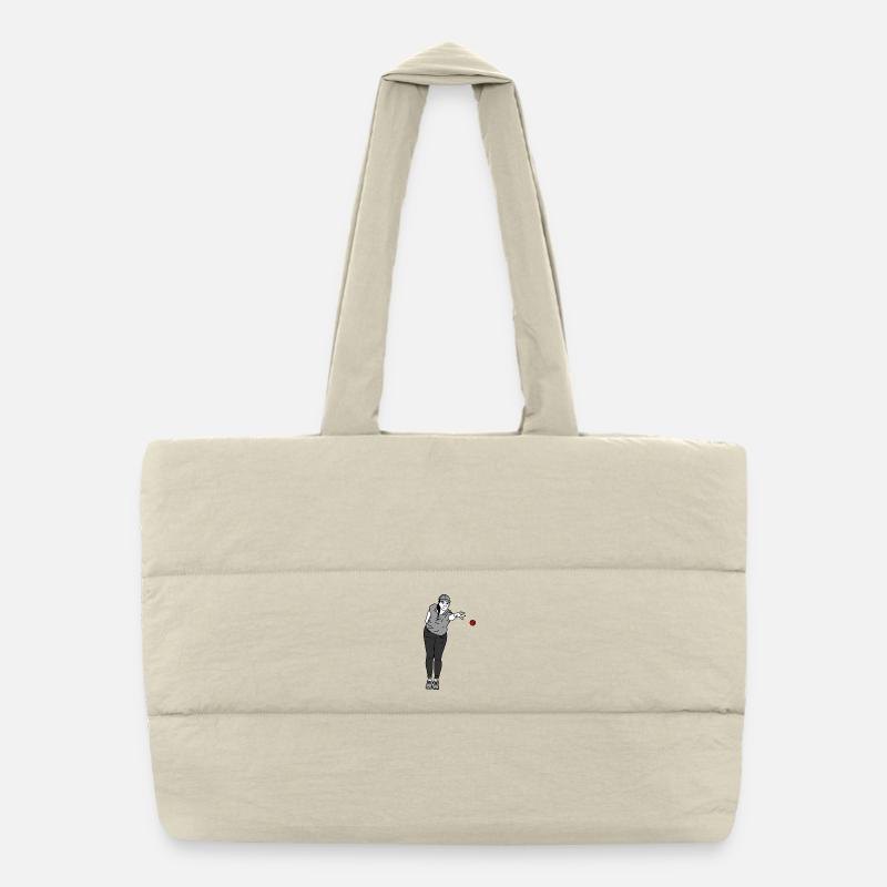 Petanque player Left-handed Puffer Shopping Bag