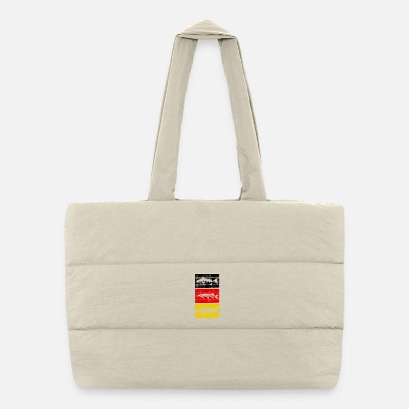 Brochet, piquet, perche, pêche, pêche, poissons prédateurs Sac shopping matelassé