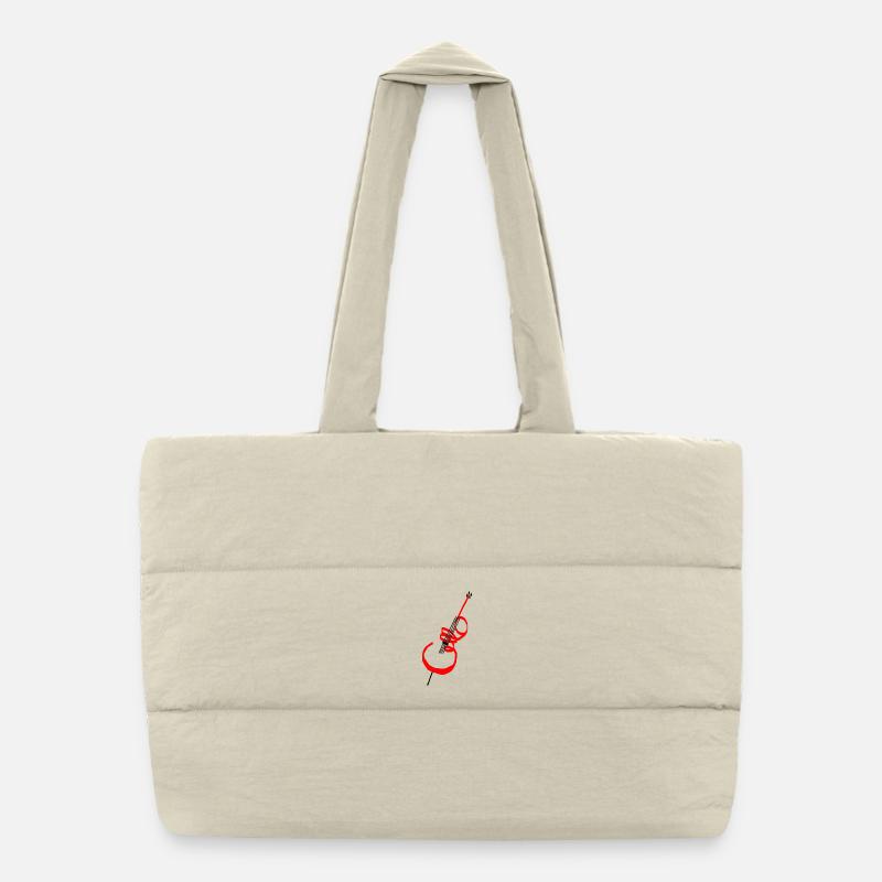 Cello Schriftzug rot Puffer-Einkaufstasche