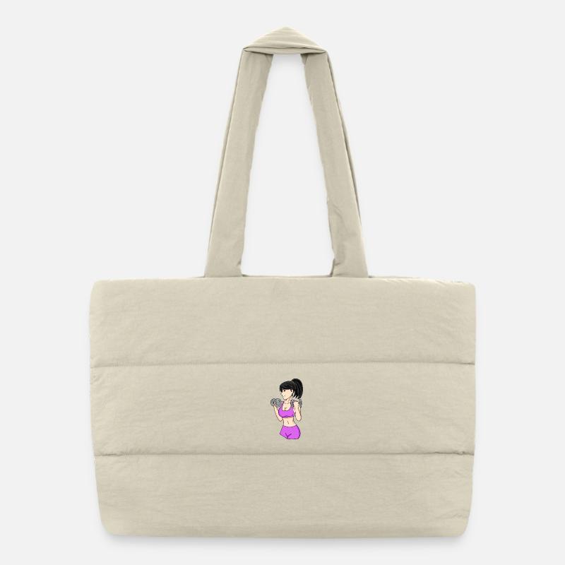 Filles avec haltères Sac shopping matelassé