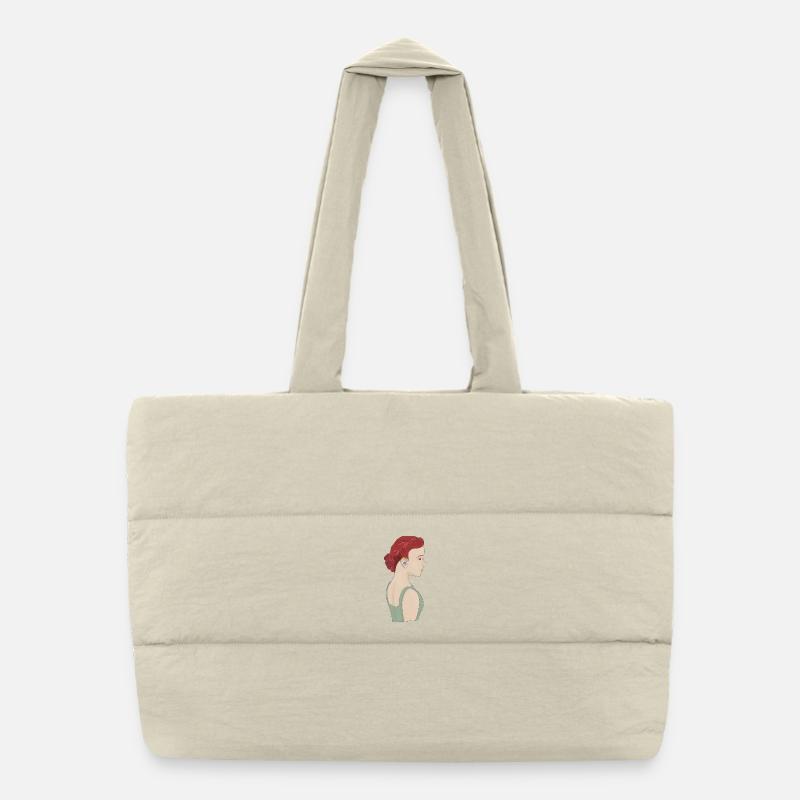 Girl using a hearing aid Puffer Shopping Bag