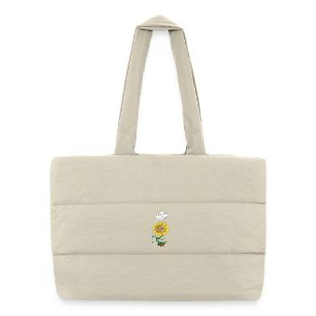 Blague sur le visage du tournesol - Sac shopping matelassé - blanc naturel - Devant