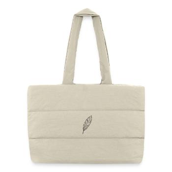 Silhouette de la Plume Noire - Sac shopping matelassé - blanc naturel - Devant