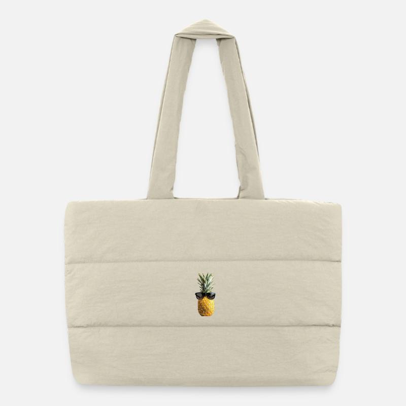 Pineapple with sunglasses Puffer Shopping Bag