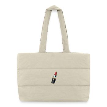 Rouge à lèvres artistique - Sac shopping matelassé - blanc naturel - Devant