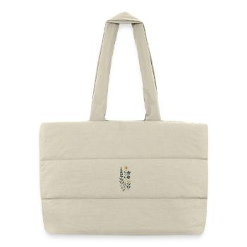 Vintage Bouquet Yellow Blue - Puffer Shopping Bag - natural - Front