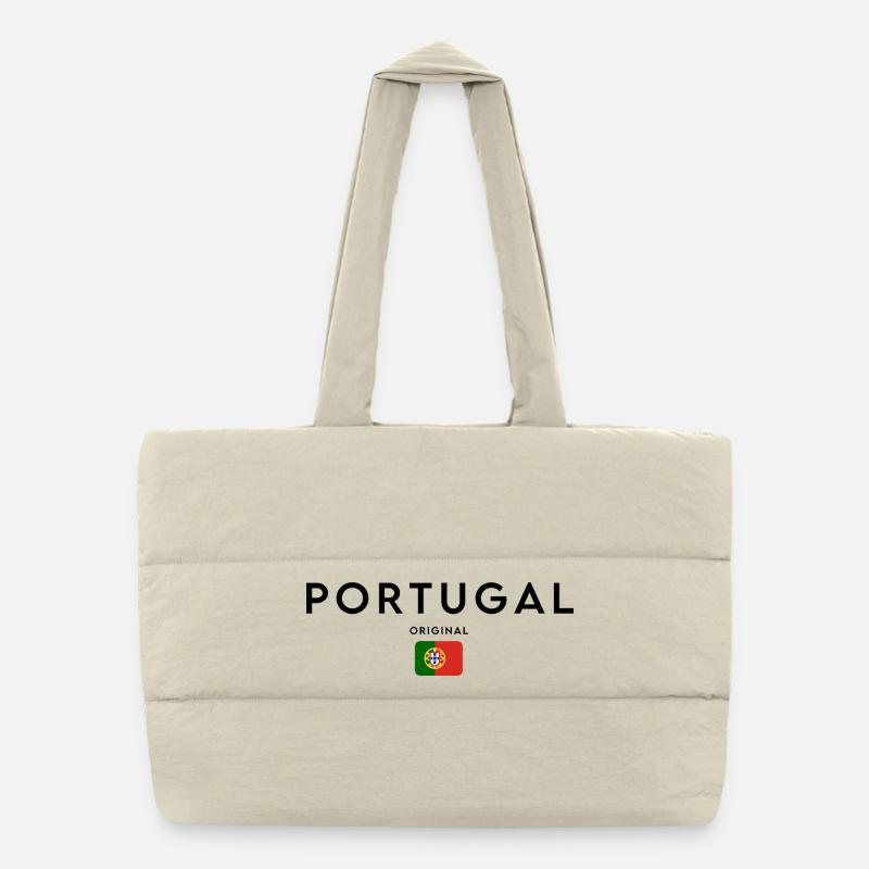 Flagge Portugals Puffer-Einkaufstasche
