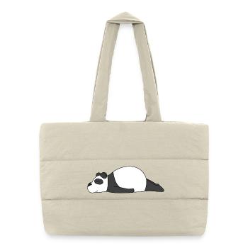 Lazy Panda DIY Kostüm – Süßer schlafender Panda Outfi - Puffer-Einkaufstasche - Naturweiß - Vorne