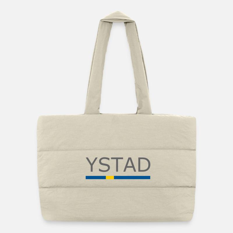 Drapeau de la Suède - Ystad - Sverige - Schweden Sac shopping matelassé