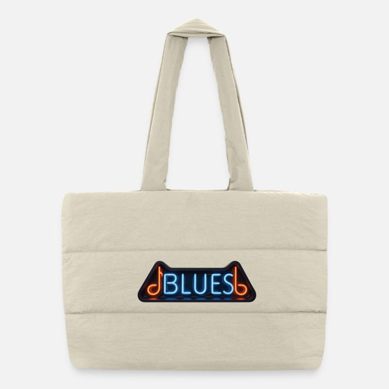 BLUES NEON - sound vision Puffer Shopping Bag