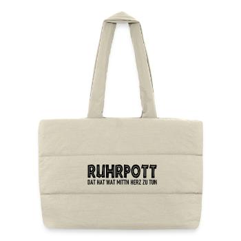 Ruhrpott - Dat hat wat mittn Herz zu tun - Puffer-Einkaufstasche - Naturweiß - Vorne