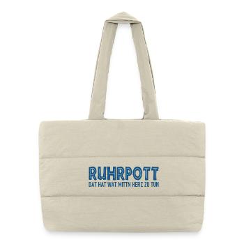 Ruhrpott - Dat hat wat mittn Herz zu tun - Puffer-Einkaufstasche - Naturweiß - Vorne