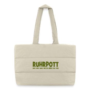 Ruhrpott - Dat hat wat mittn Herz zu tun - Zeche - Puffer-Einkaufstasche - Naturweiß - Vorne