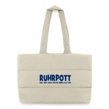 Ruhrpott - Dat hat wat mittn Herz zu tun - Zeche - Puffer-Einkaufstasche - Naturweiß - Vorne