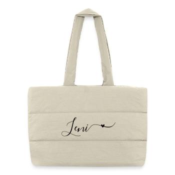 Leni Prénom Décoratif - Sac shopping matelassé - blanc naturel - Devant