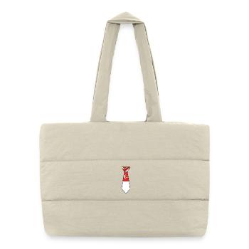 Singapore Tie – Flag Design - Puffer Shopping Bag - natural - Front