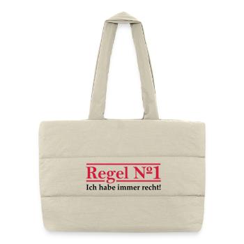 Rule # 1 I'm always right. - Puffer Shopping Bag - natural - Front
