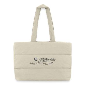 motorboat steering wheel - Puffer Shopping Bag - natural - Front