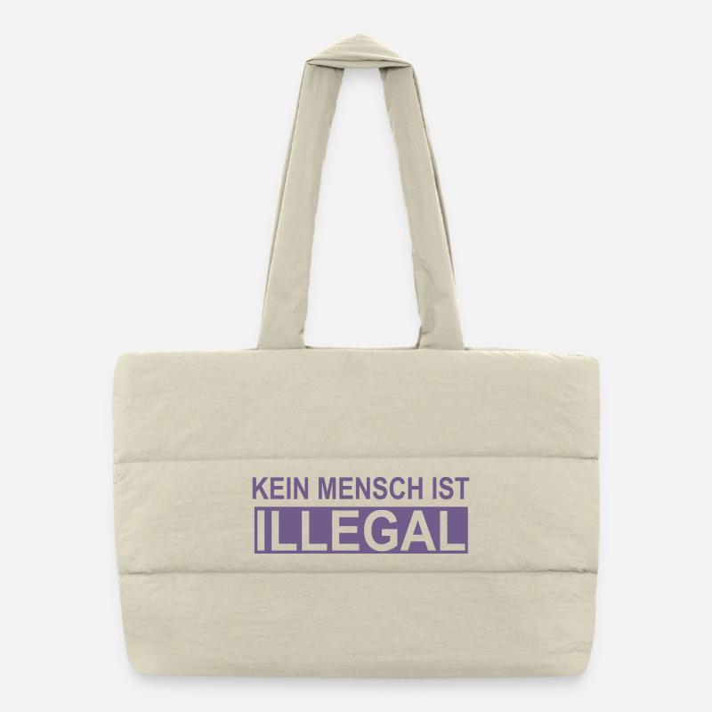 No human being is illegal Puffer Shopping Bag