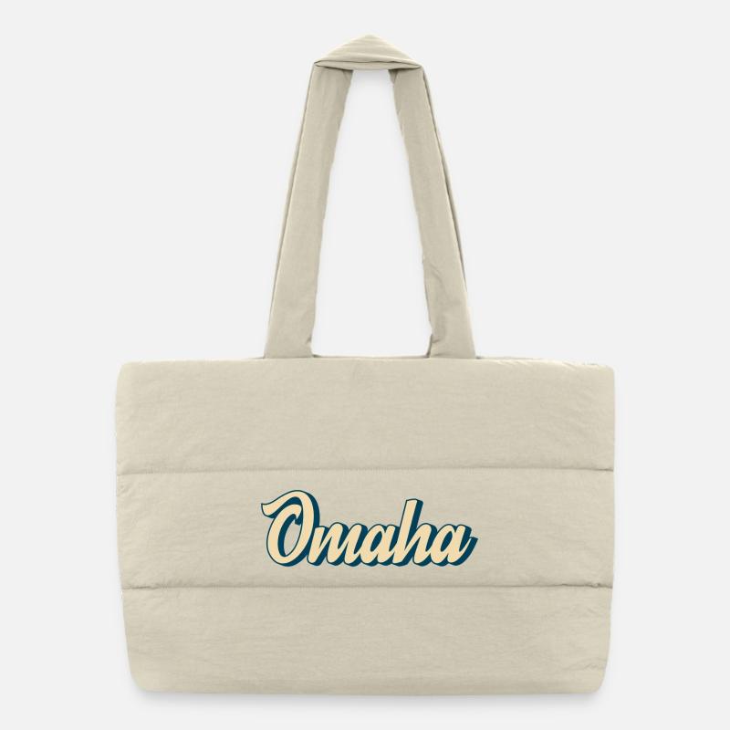 Omaha Script Retro Puffer-Einkaufstasche
