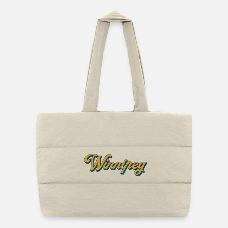 Winnipeg Retro Script Puffer-Einkaufstasche