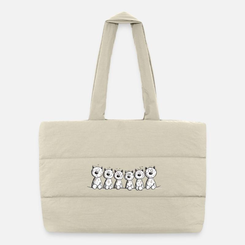 Chats Famille Chat Ami Chat Équipe Sac shopping matelassé