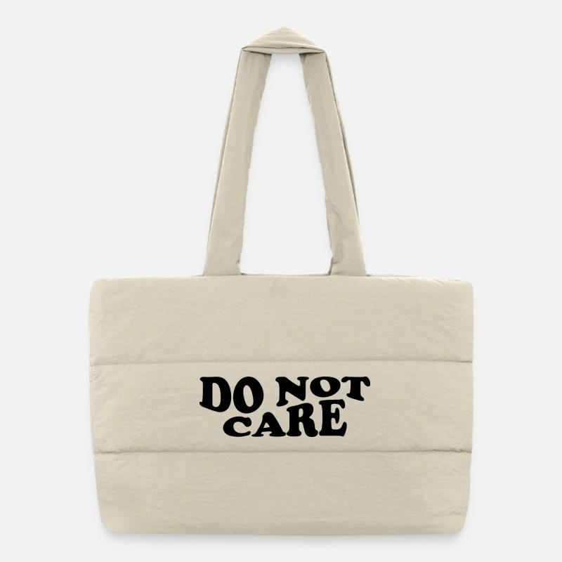 Do Not Care – Cheeky Statement Design Puffer Shopping Bag
