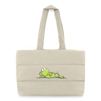 Kiss Me Märchen Frosch Cooler Frosch  - Puffer-Einkaufstasche - Naturweiß - Vorne