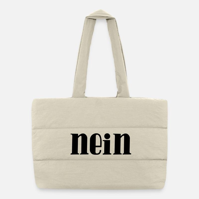 non - Faute de frappe de lettrage - Sac shopping matelassé - blanc naturel
