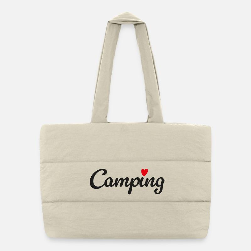 Camper Camping Herz Van Life Wohnmobil Sommer Fan Puffer-Einkaufstasche