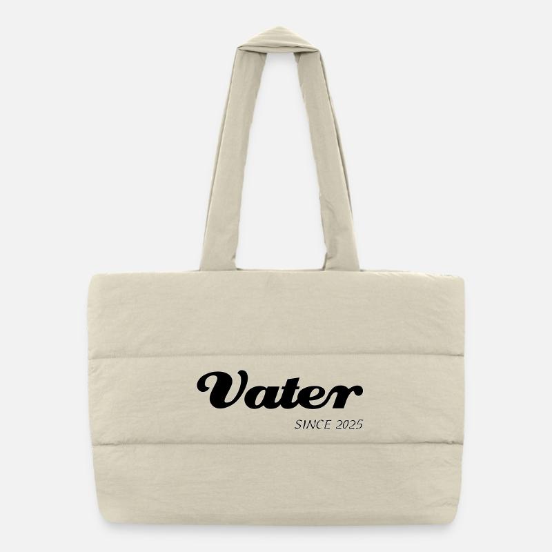 Father since 2025 - Puffer Shopping Bag - natural