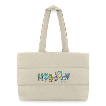 Vacances - Sac shopping matelassé - blanc naturel - Devant