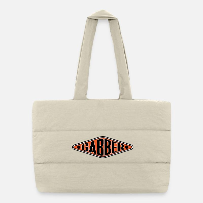 Gabber Shirt - Hardcore Techno Rave Vibes - Puffer Shopping Bag - natural