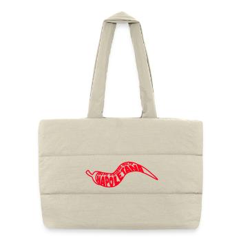 Piment Napoli Typo-Art - Sac shopping matelassé - blanc naturel - Devant