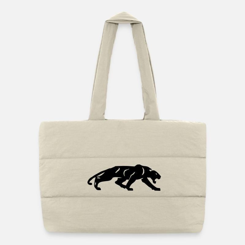 Schwarzer Panther Puffer-Einkaufstasche