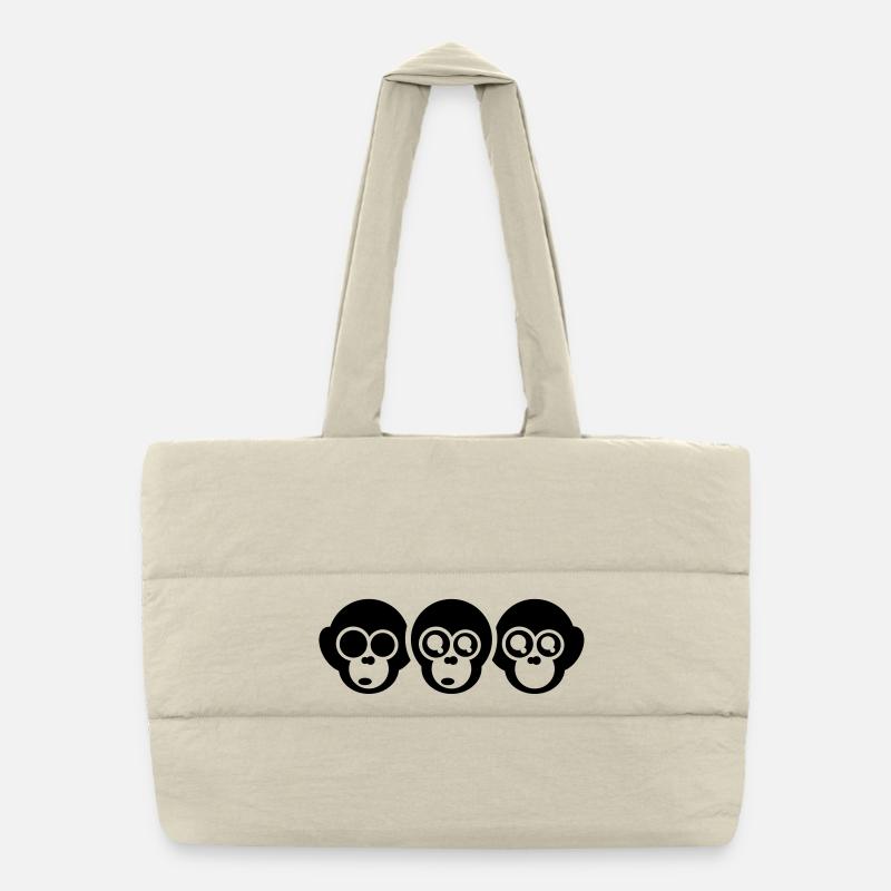 trois singes Sac shopping matelassé