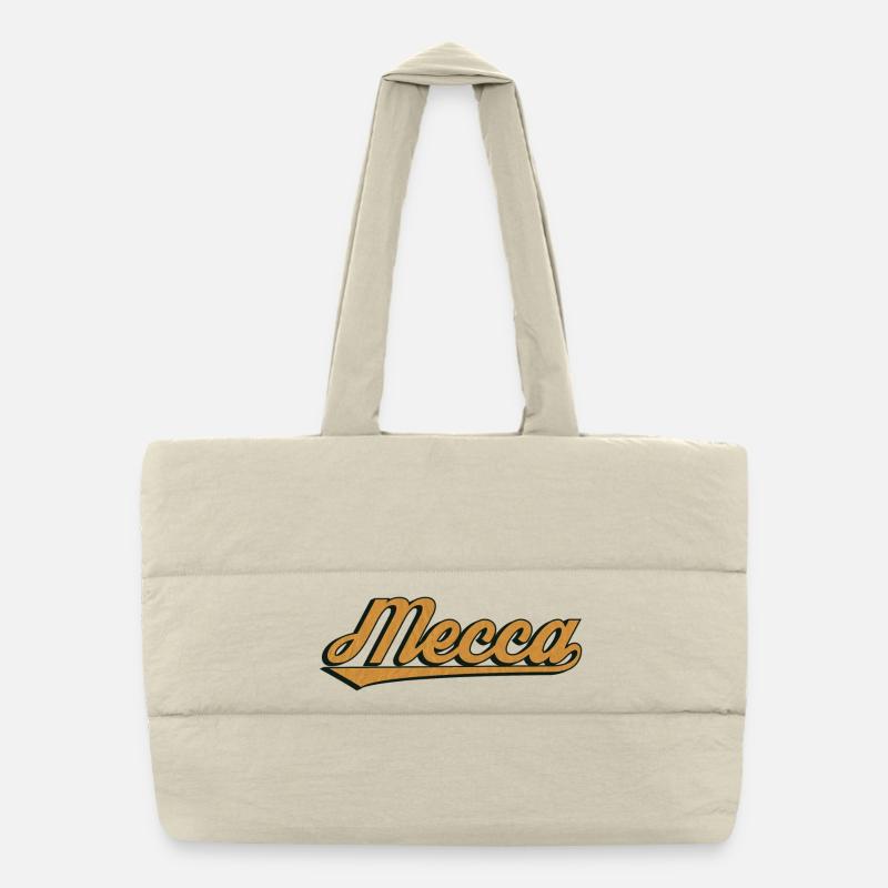 Lettrage vintage de la Mecque Sac shopping matelassé