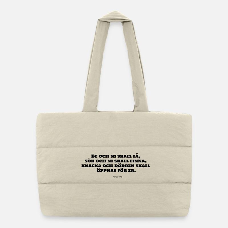 pray - Puffer Shopping Bag - natural