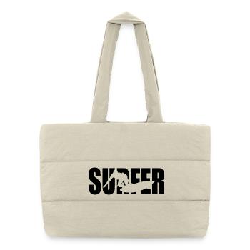 Classic Surfer Design – Waves & Freedom - Puffer Shopping Bag - natural - Front