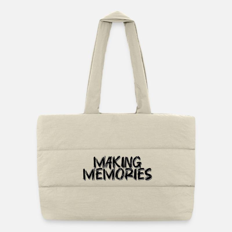Making Memories Handwriting Design Puffer Shopping Bag