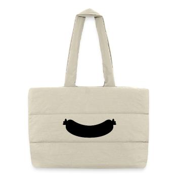 Saucisse - Sac shopping matelassé - blanc naturel - Devant