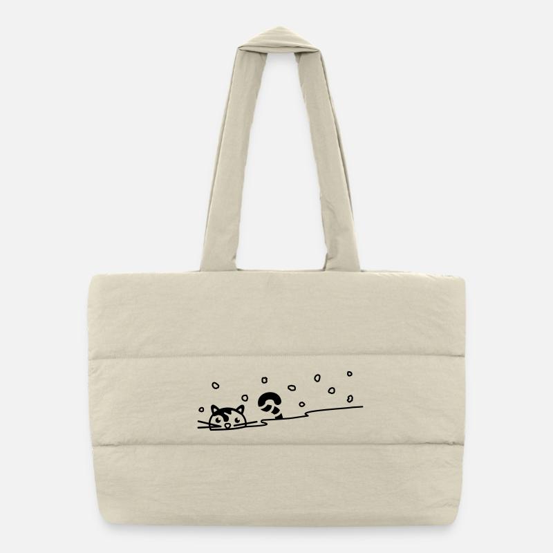Chat mignon dans la neige Sac shopping matelassé
